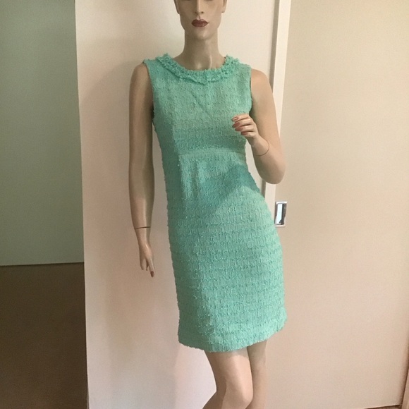 kate spade Dresses & Skirts - Kate Spade All Wrapped Up Terri Mint Cream Aqua Boucle Tweed Sheath Dress 0